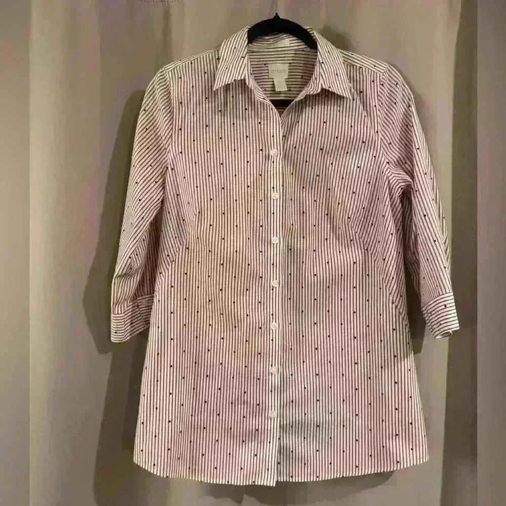 Women’s Pink&White Chico’s Button Down